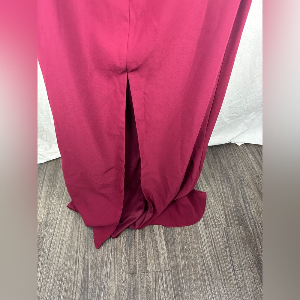 Dessy Collection Burgundy Off-The-Shoulder Notch Trumpet Gown Size 12 NWT - Picture 8 of 17
